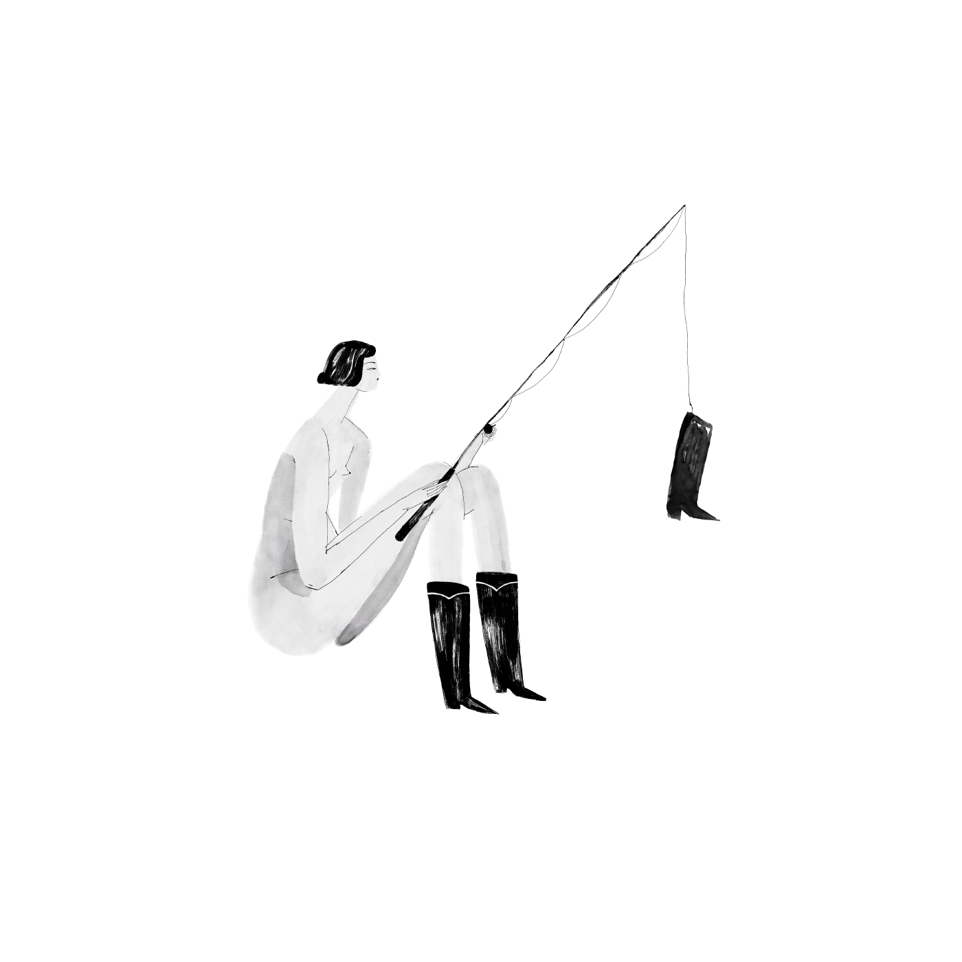 Drawings #16 – Boot Fishing by Manuel Rebollo
